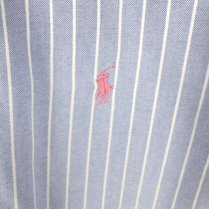 Ralph Lauren Classic Fit Long Sleeve Button Down Striped Shirt Men's XL cotton Blue type light blue Vintage Second Hand