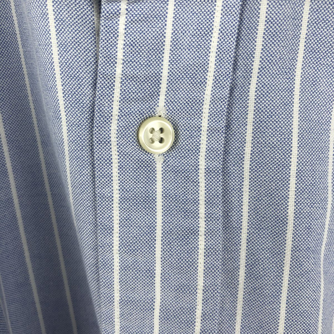 Ralph Lauren Classic Fit Long Sleeve Button Down Striped Shirt Men's XL cotton Blue type light blue Vintage Second Hand