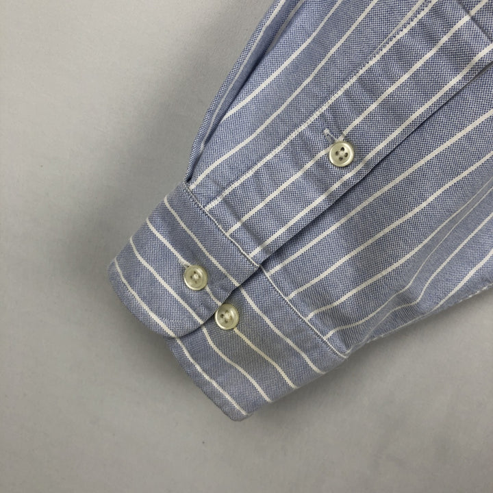 Ralph Lauren Classic Fit Long Sleeve Button Down Striped Shirt Men's XL cotton Blue type light blue Vintage Second Hand