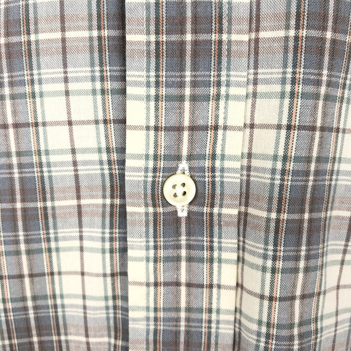 Ralph Lauren POLO by Ralph Lauren long-sleeved button-down check shirt, made in Canada, men's size L cotton Beige type Vintage Second Hand