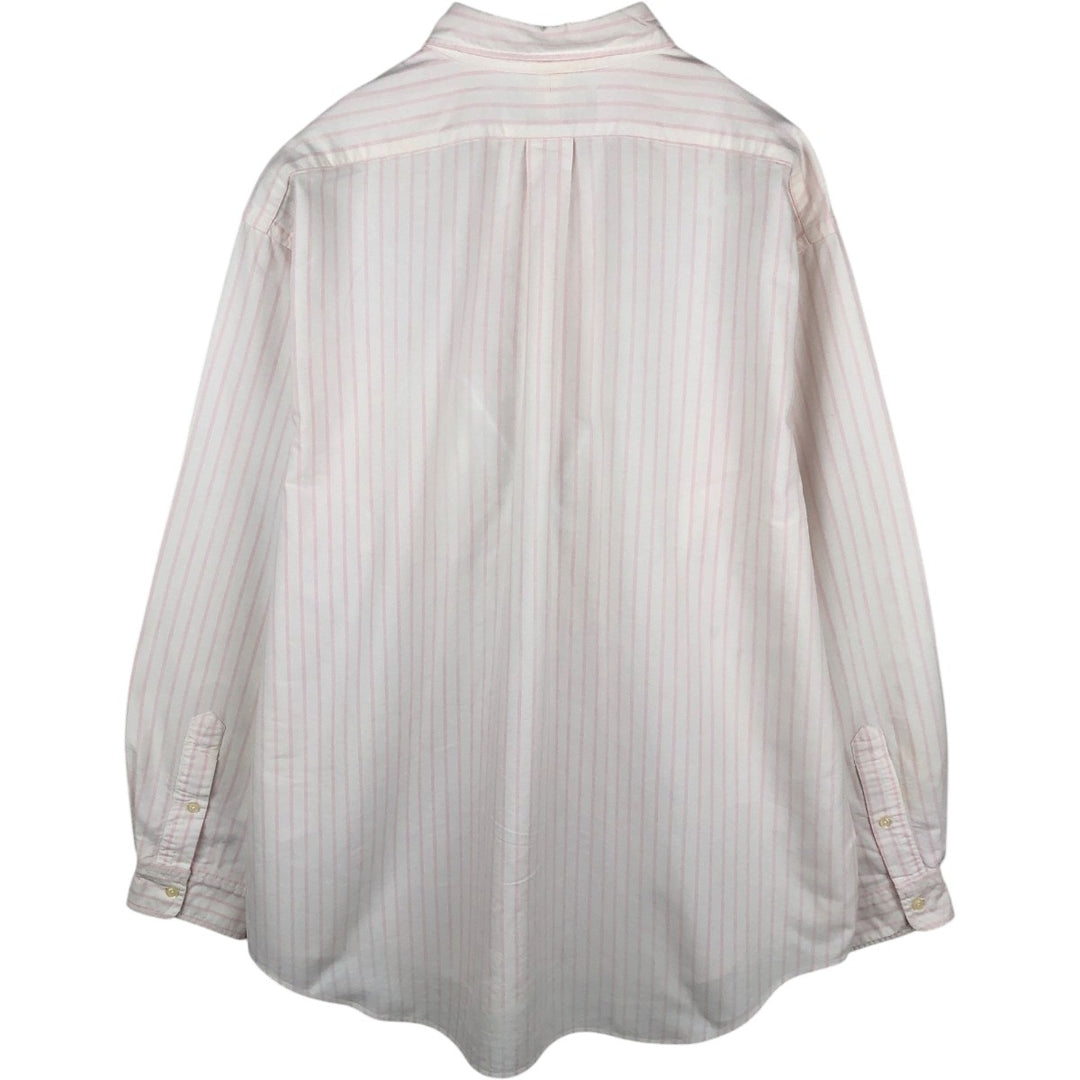 Ralph Lauren long sleeve button down striped shirt, men's XL size cotton white type Vintage Second Hand