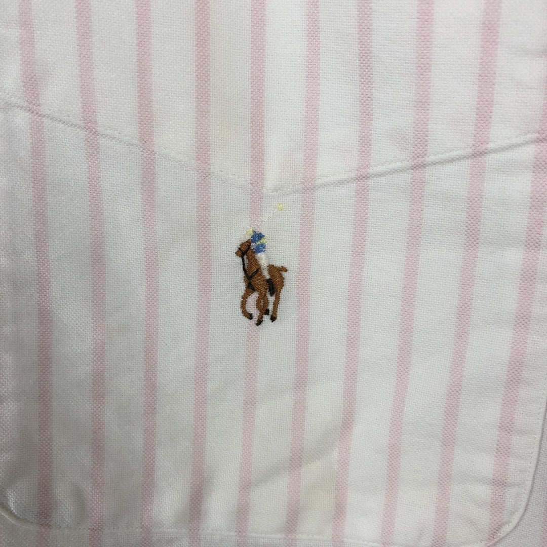 Ralph Lauren long sleeve button down striped shirt, men's XL size cotton white type Vintage Second Hand