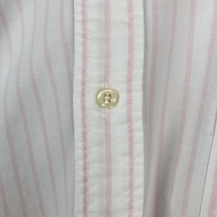 Ralph Lauren long sleeve button down striped shirt, men's XL size cotton white type Vintage Second Hand