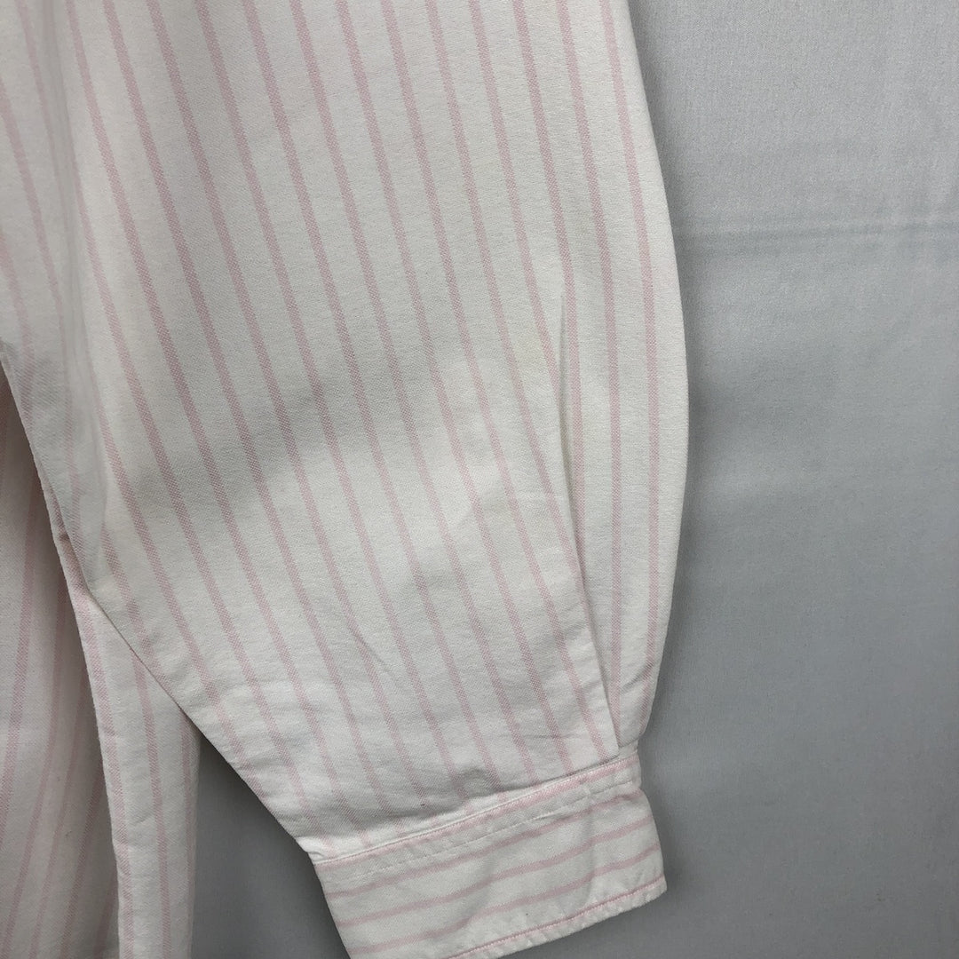 Ralph Lauren long sleeve button down striped shirt, men's XL size cotton white type Vintage Second Hand