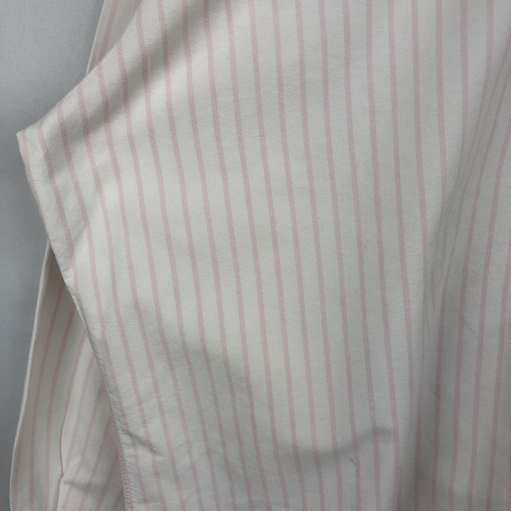 Ralph Lauren long sleeve button down striped shirt, men's XL size cotton white type Vintage Second Hand