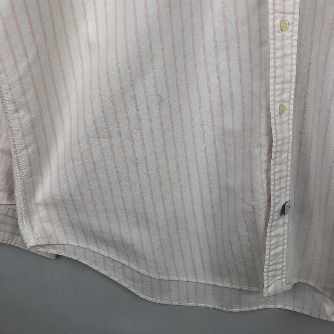 Ralph Lauren long sleeve button down striped shirt, men's XL size cotton white type Vintage Second Hand