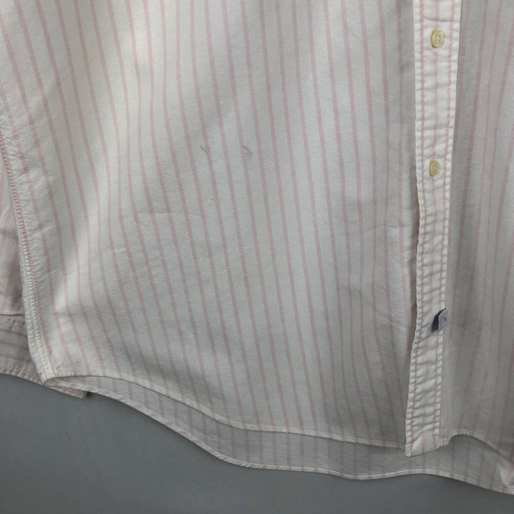 Ralph Lauren long sleeve button down striped shirt, men's XL size cotton white type Vintage Second Hand