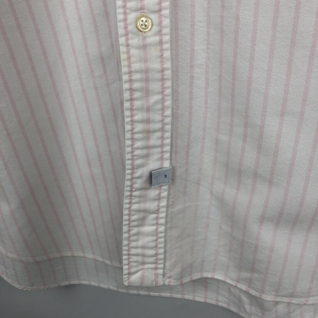 Ralph Lauren long sleeve button down striped shirt, men's XL size cotton white type Vintage Second Hand