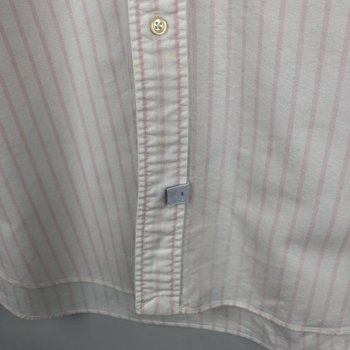 Ralph Lauren long sleeve button down striped shirt, men's XL size cotton white type Vintage Second Hand