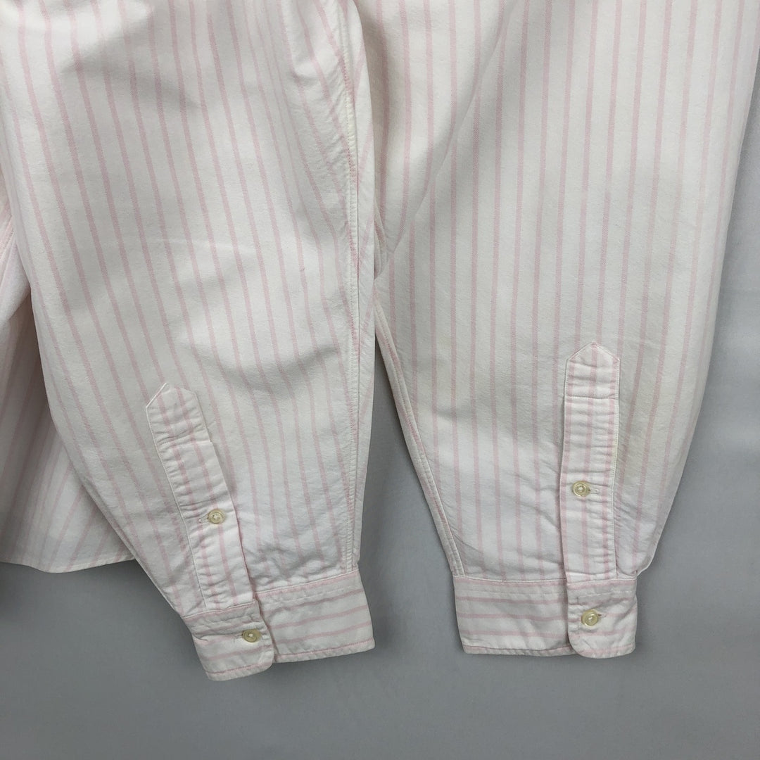 Ralph Lauren long sleeve button down striped shirt, men's XL size cotton white type Vintage Second Hand