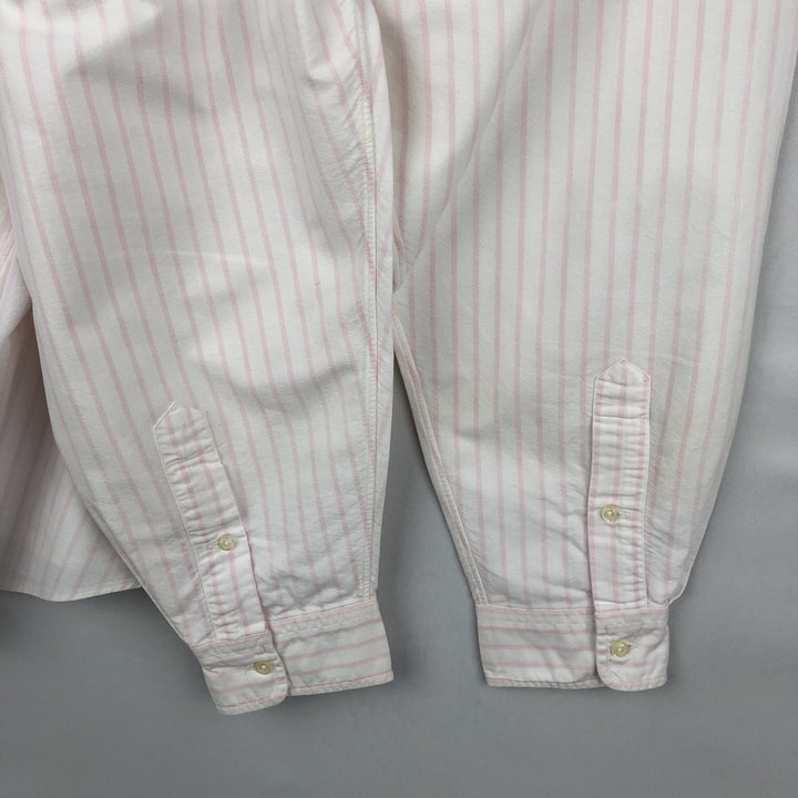 Ralph Lauren long sleeve button down striped shirt, men's XL size cotton white type Vintage Second Hand