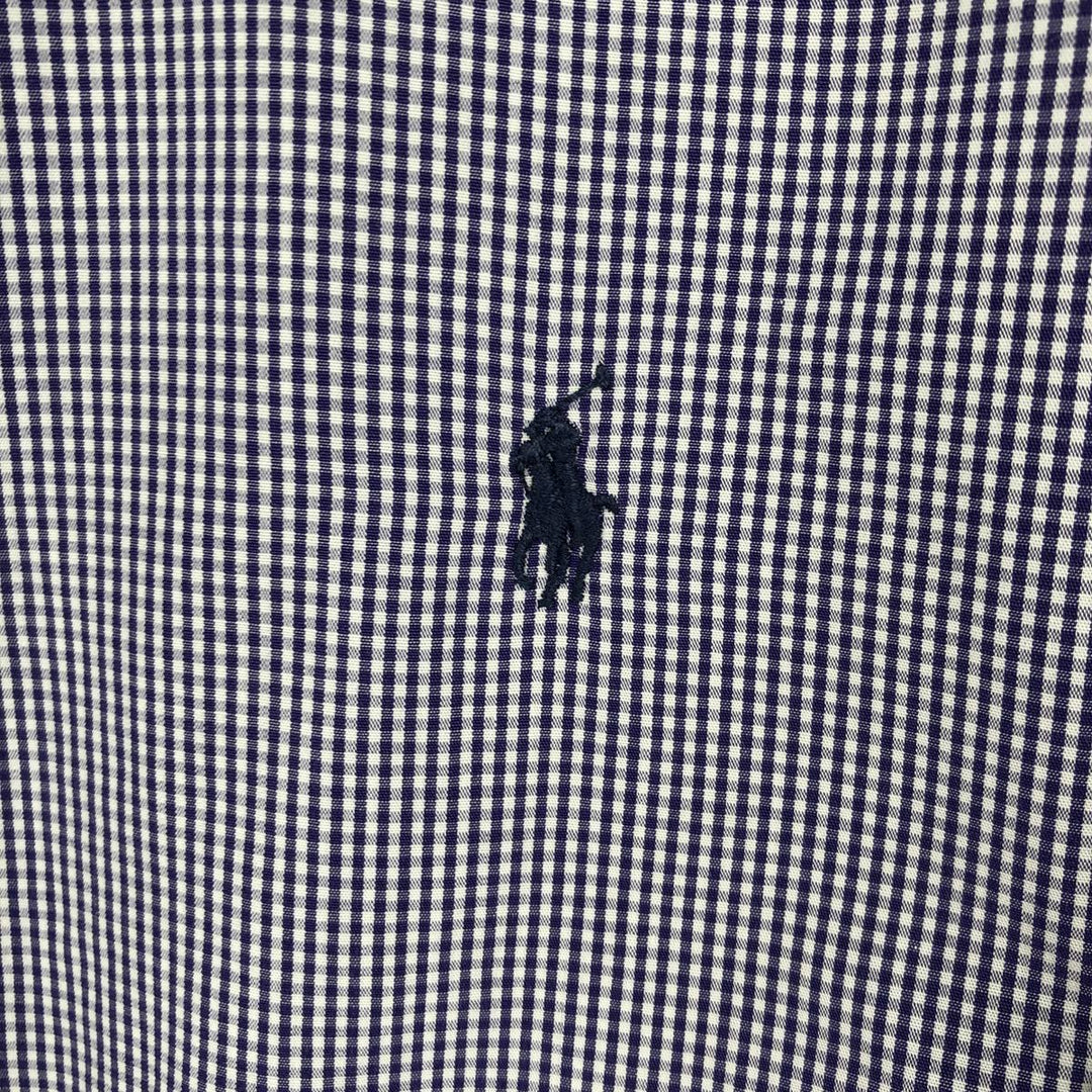 Ralph Lauren YARMOUTH Gingham Check Long Sleeve Button-Down Check Shirt Men's Size L cotton white type Vintage Second Hand