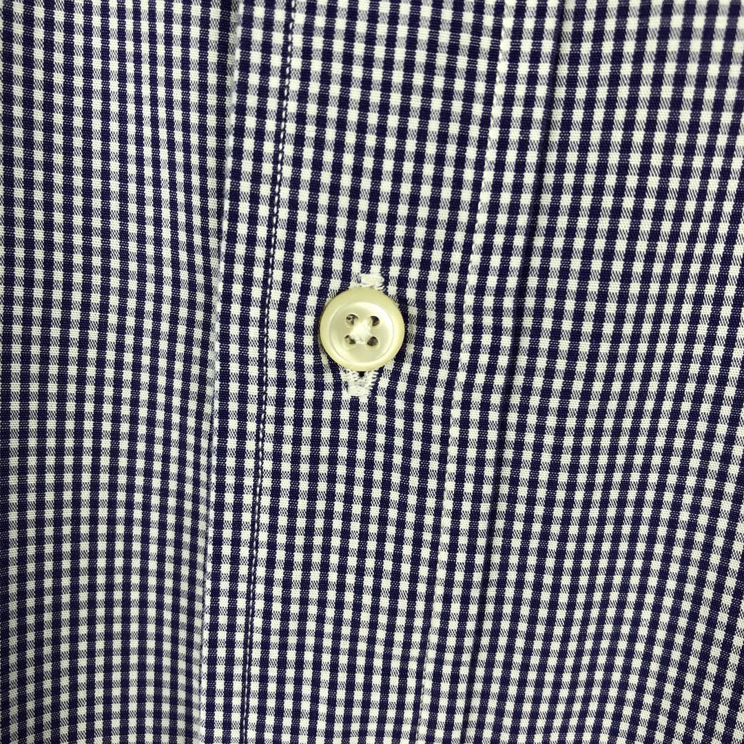Ralph Lauren YARMOUTH Gingham Check Long Sleeve Button-Down Check Shirt Men's Size L cotton white type Vintage Second Hand