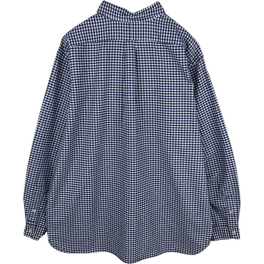 Ralph Lauren Classic Fit Gingham Check Long Sleeve Button Down Check Shirt Men's XXL cotton white type Vintage Second Hand