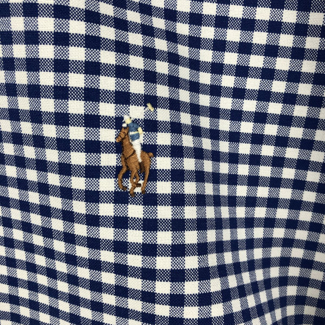 Ralph Lauren Classic Fit Gingham Check Long Sleeve Button Down Check Shirt Men's XXL cotton white type Vintage Second Hand