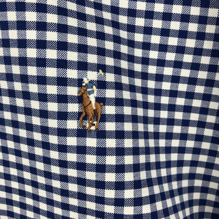 Ralph Lauren Classic Fit Gingham Check Long Sleeve Button Down Check Shirt Men's XXL cotton white type Vintage Second Hand