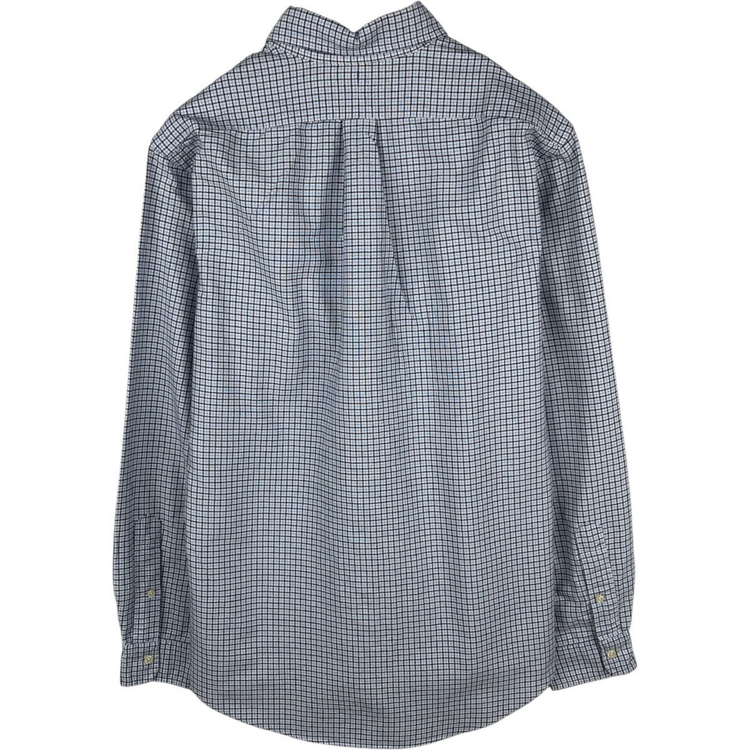 Ralph Lauren CUSTOM FIT long sleeve button down check shirt men's XL size cotton Blue type light blue Vintage Second Hand