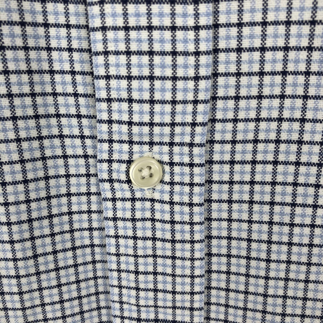 Ralph Lauren CUSTOM FIT long sleeve button down check shirt men's XL size cotton Blue type light blue Vintage Second Hand
