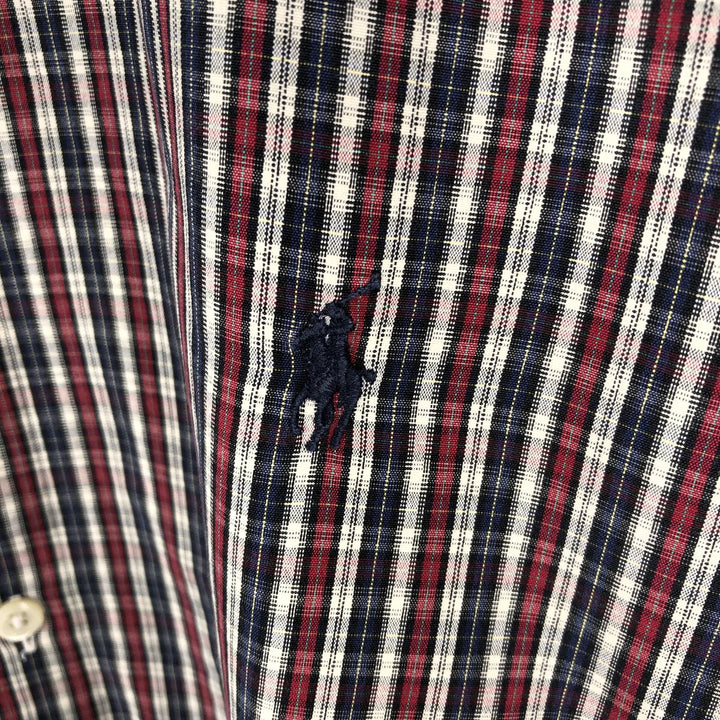 Ralph Lauren MARLOWE Long-Sleeve Button-Down Check Shirt, Men's Size XXL (approx.) cotton red type Vintage Second Hand