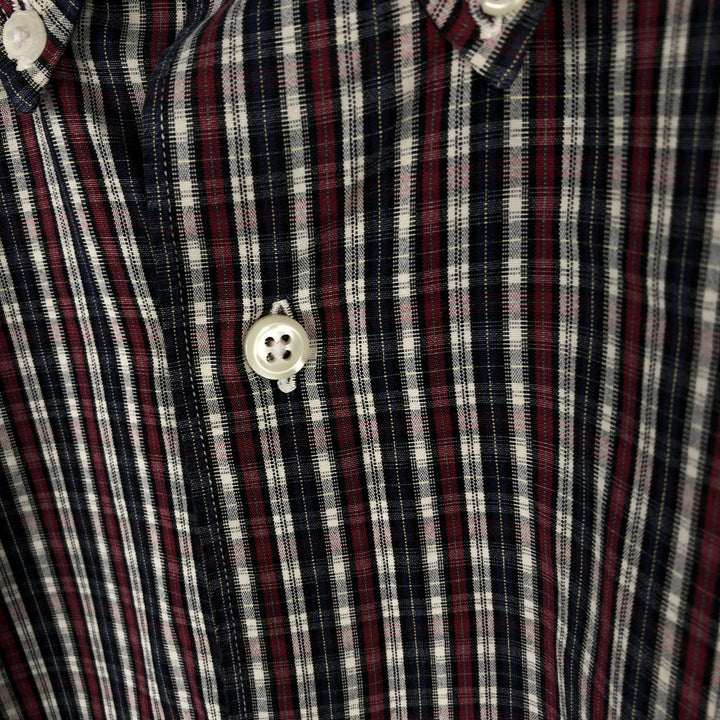 Ralph Lauren MARLOWE Long-Sleeve Button-Down Check Shirt, Men's Size XXL (approx.) cotton red type Vintage Second Hand