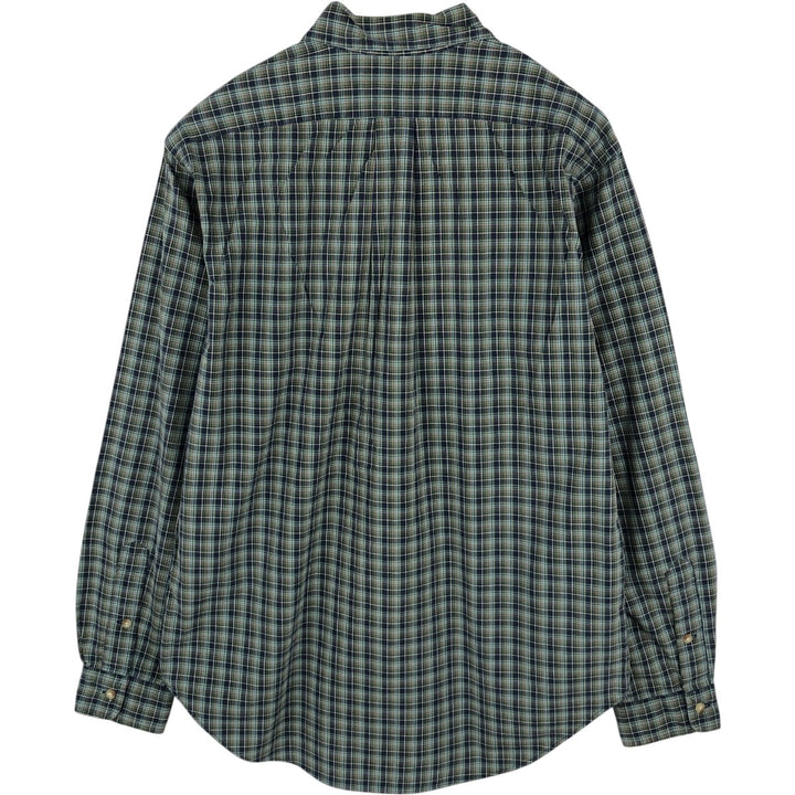 Ralph Lauren Classic Fit Long Sleeve Button Down Check Shirt Men's M cotton Blue type light blue Vintage Second Hand
