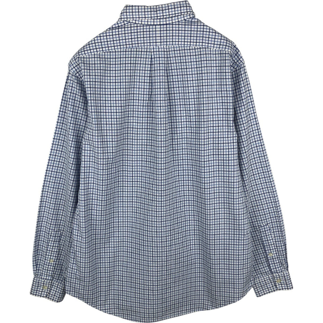 Ralph Lauren CUSTOM FIT long sleeve button down check shirt, men's size L cotton white type Vintage Second Hand