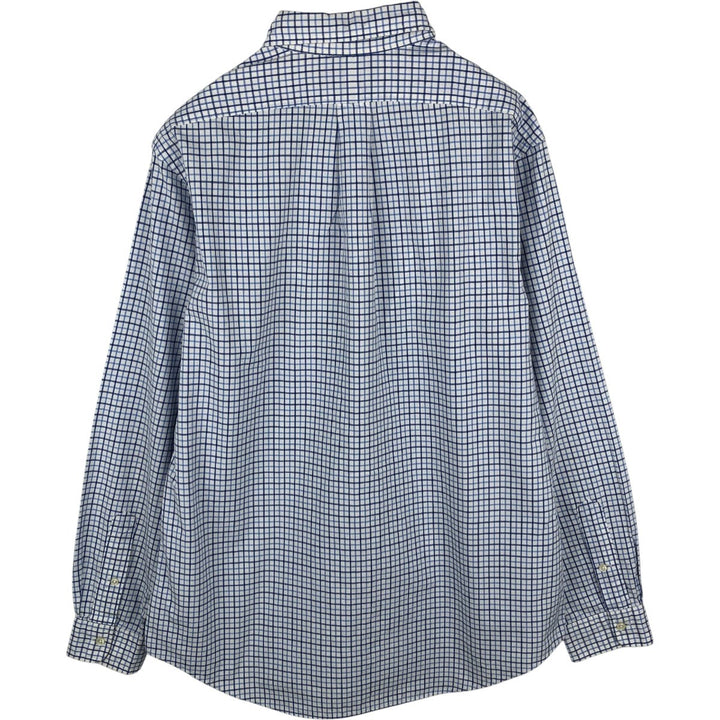 Ralph Lauren CUSTOM FIT long sleeve button down check shirt, men's size L cotton white type Vintage Second Hand