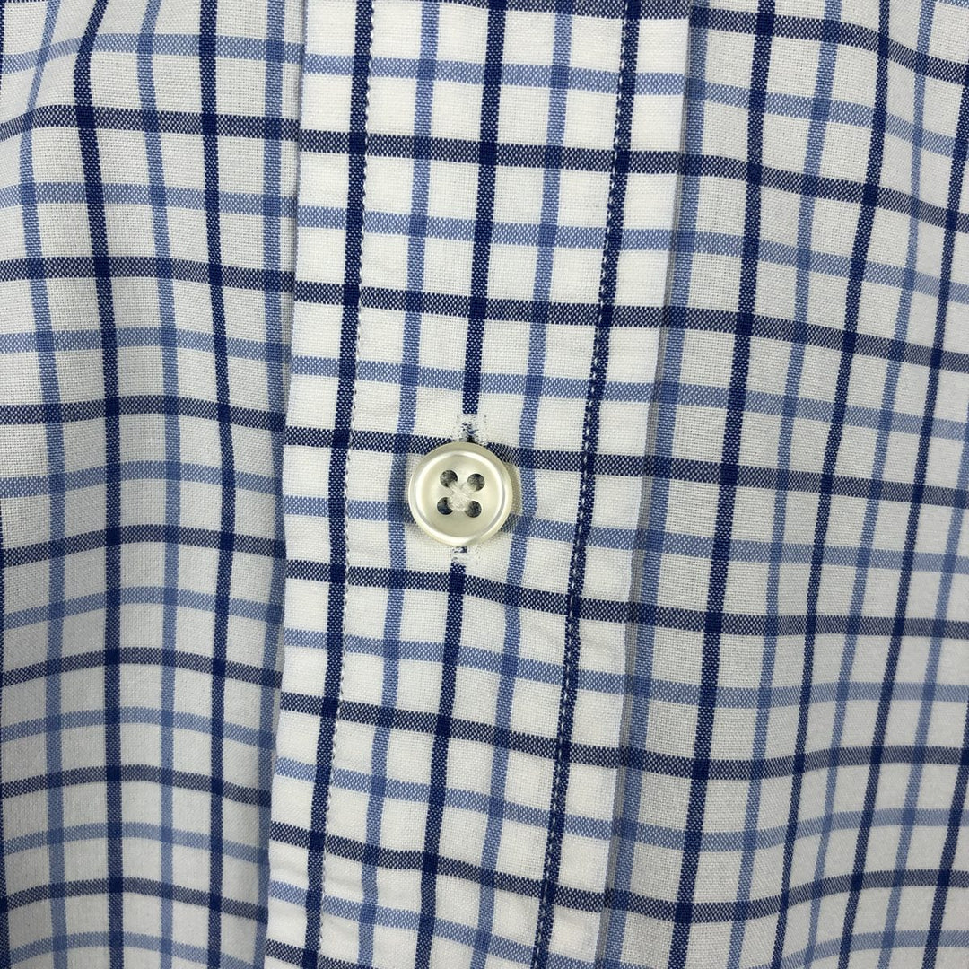 Ralph Lauren CUSTOM FIT long sleeve button down check shirt, men's size L cotton white type Vintage Second Hand