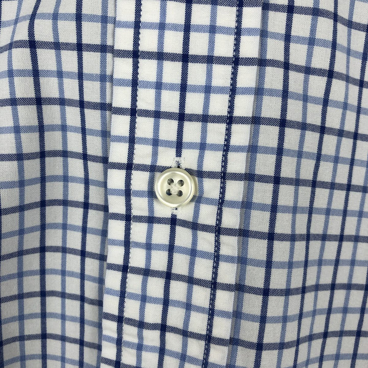 Ralph Lauren CUSTOM FIT long sleeve button down check shirt, men's size L cotton white type Vintage Second Hand