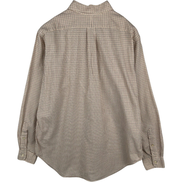 Ralph Lauren Classic Fit Long Sleeve Button Down Check Shirt, Men's Size L cotton Beige type Vintage Second Hand