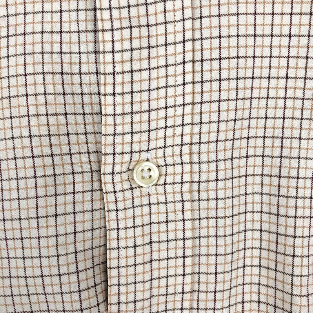 Ralph Lauren Classic Fit Long Sleeve Button Down Check Shirt, Men's Size L cotton Beige type Vintage Second Hand