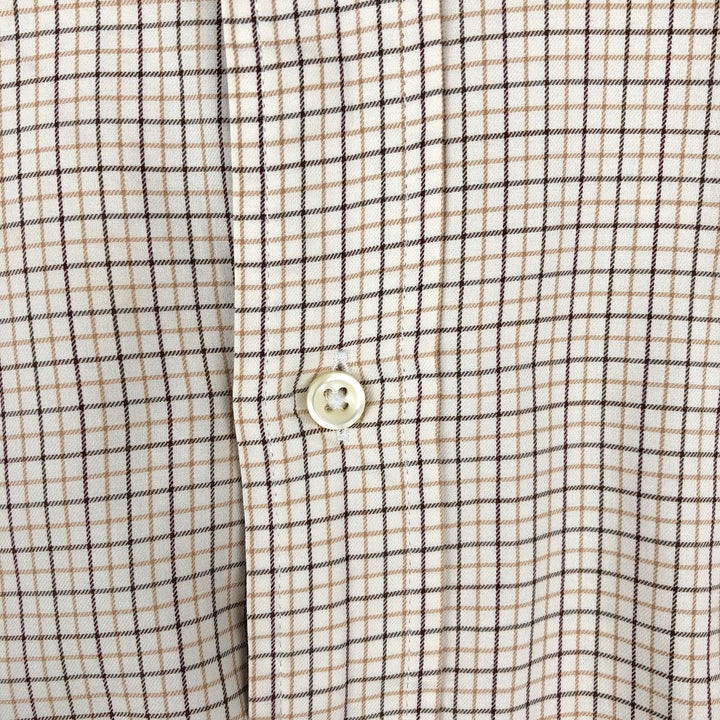 Ralph Lauren Classic Fit Long Sleeve Button Down Check Shirt, Men's Size L cotton Beige type Vintage Second Hand