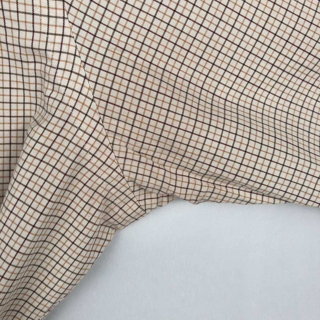 Ralph Lauren Classic Fit Long Sleeve Button Down Check Shirt, Men's Size L cotton Beige type Vintage Second Hand