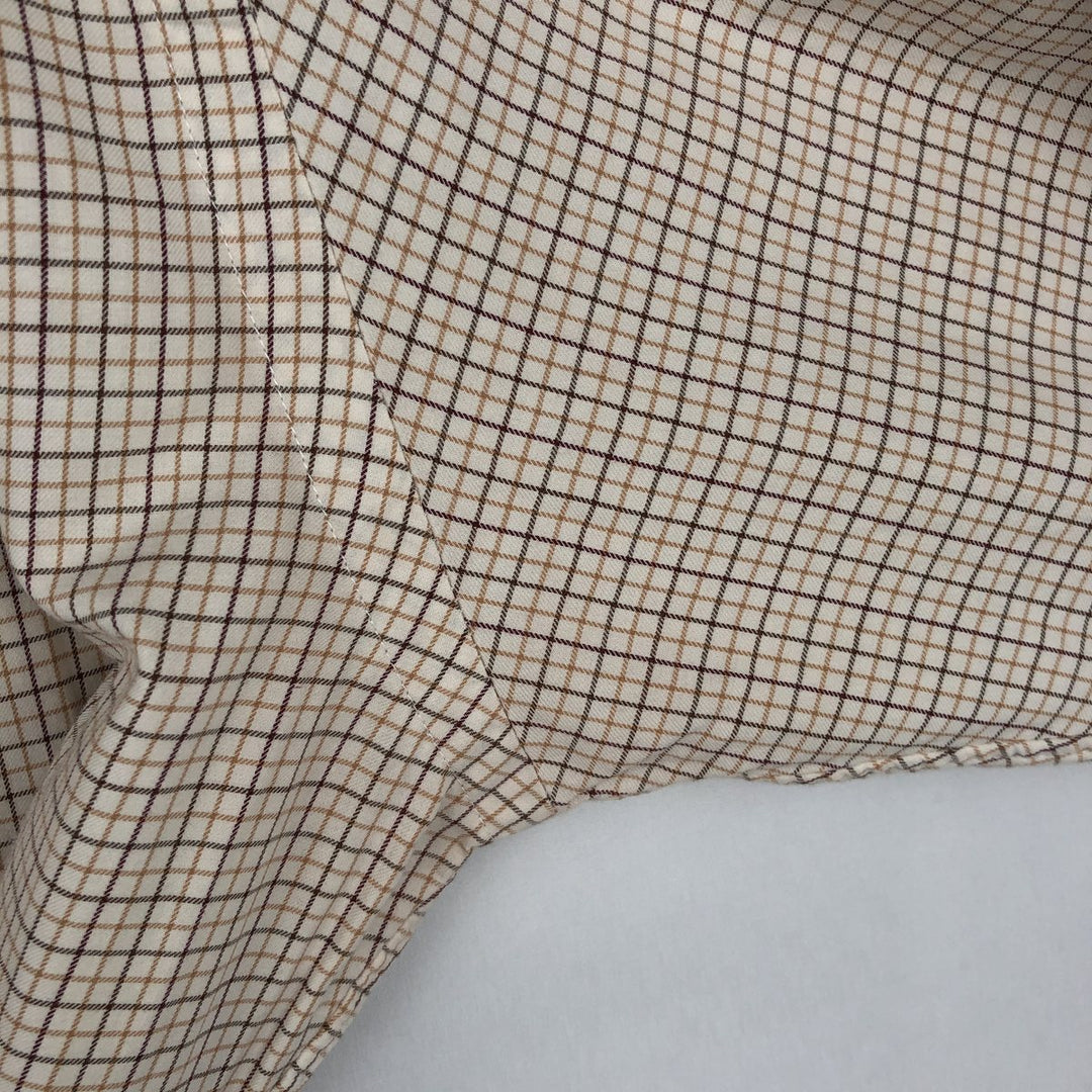 Ralph Lauren Classic Fit Long Sleeve Button Down Check Shirt, Men's Size L cotton Beige type Vintage Second Hand