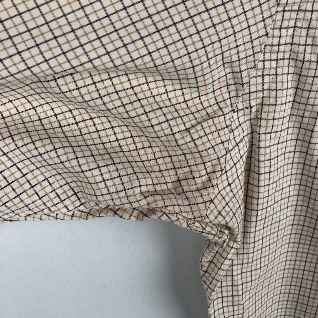 Ralph Lauren Classic Fit Long Sleeve Button Down Check Shirt, Men's Size L cotton Beige type Vintage Second Hand