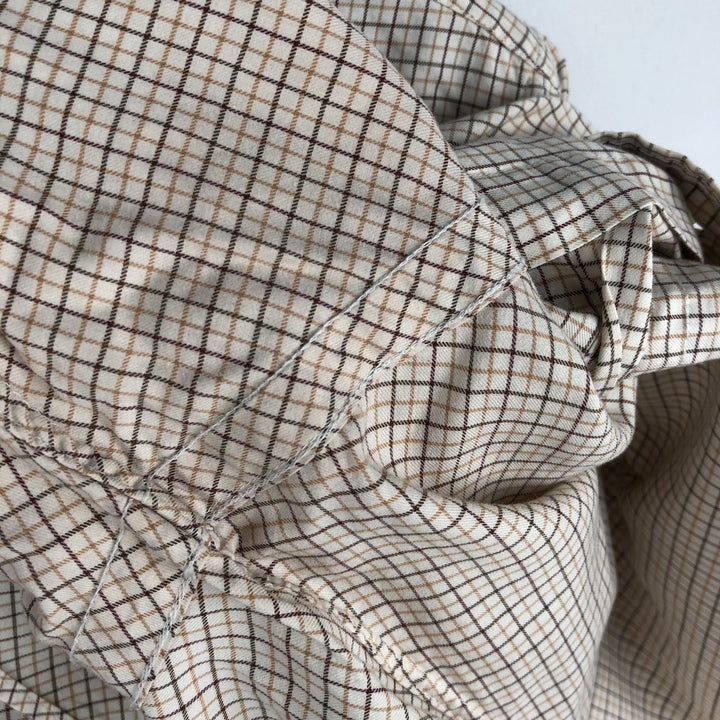 Ralph Lauren Classic Fit Long Sleeve Button Down Check Shirt, Men's Size L cotton Beige type Vintage Second Hand