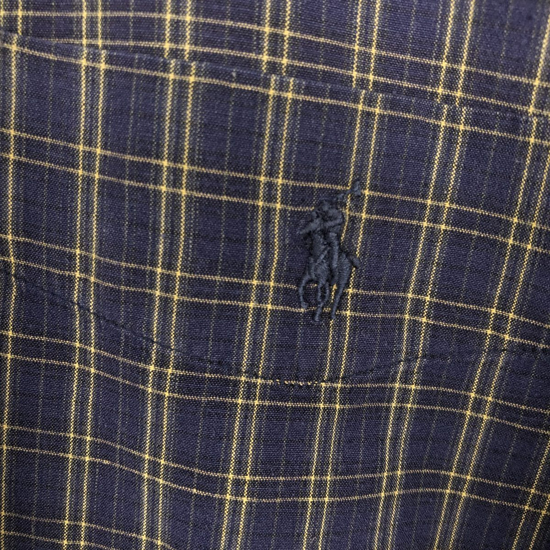 Ralph Lauren BLAIRE long sleeve button down check shirt, men's XL size cotton purple type Vintage Second Hand