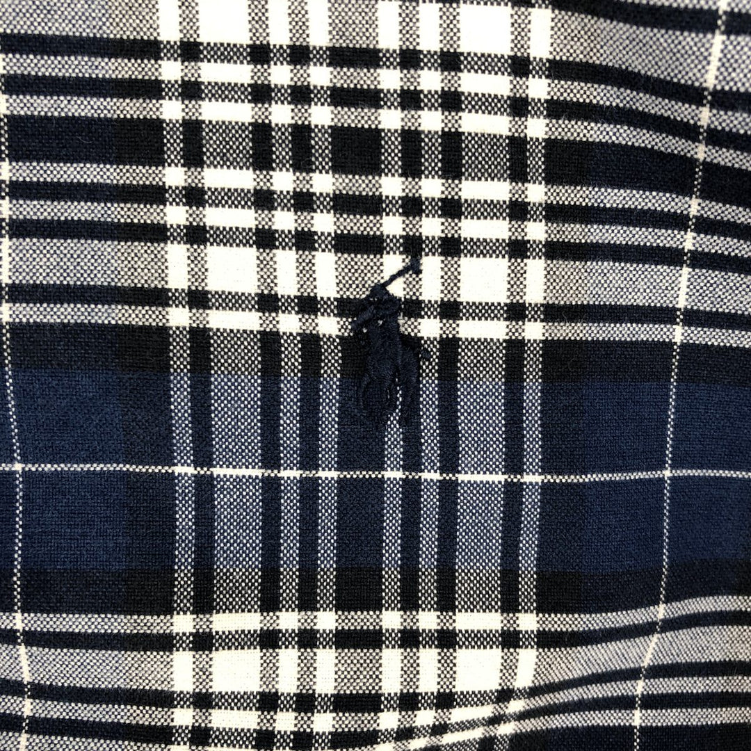 Ralph Lauren BLAKE Tartan Check Long Sleeve Button-Down Check Shirt, Men's Size M cotton pale white type Vintage Second Hand