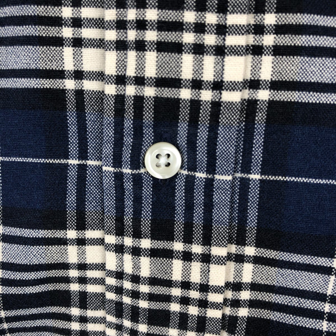 Ralph Lauren BLAKE Tartan Check Long Sleeve Button-Down Check Shirt, Men's Size M cotton pale white type Vintage Second Hand