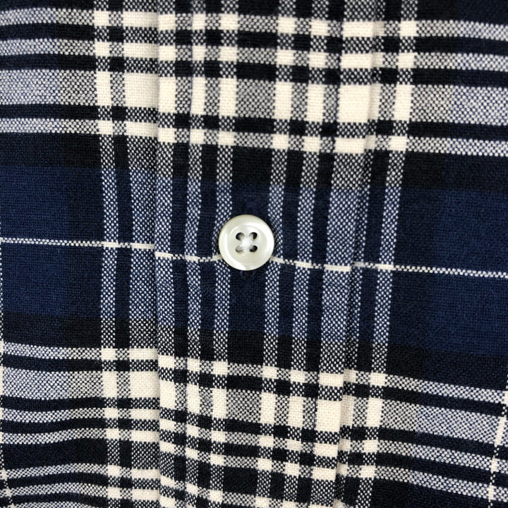 Ralph Lauren BLAKE Tartan Check Long Sleeve Button-Down Check Shirt, Men's Size M cotton pale white type Vintage Second Hand
