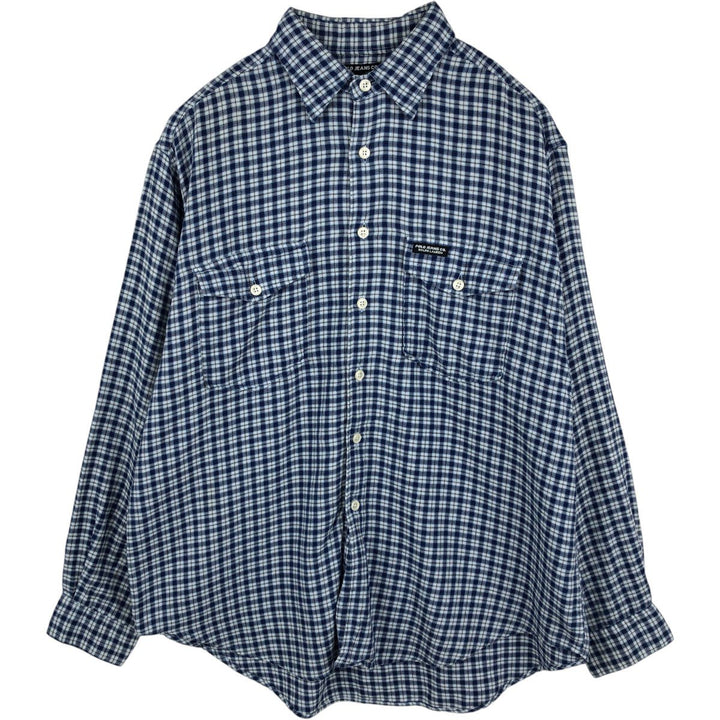 Ralph Lauren POLO JEANS CO, Long-sleeved cotton check shirt, Men's size L (approx.) cotton Blue type light blue Vintage Second Hand
