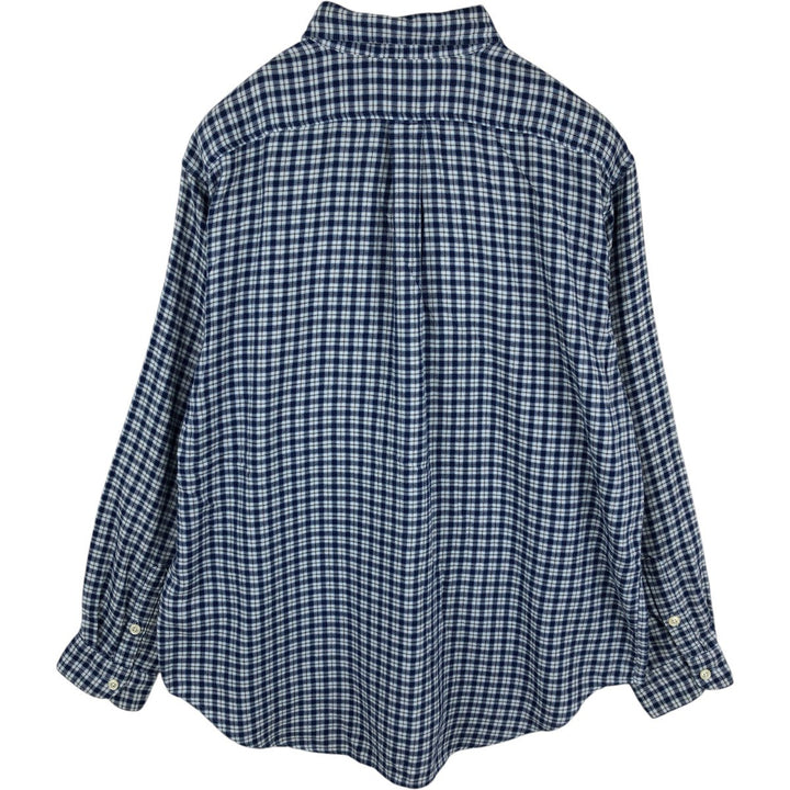 Ralph Lauren POLO JEANS CO, Long-sleeved cotton check shirt, Men's size L (approx.) cotton Blue type light blue Vintage Second Hand