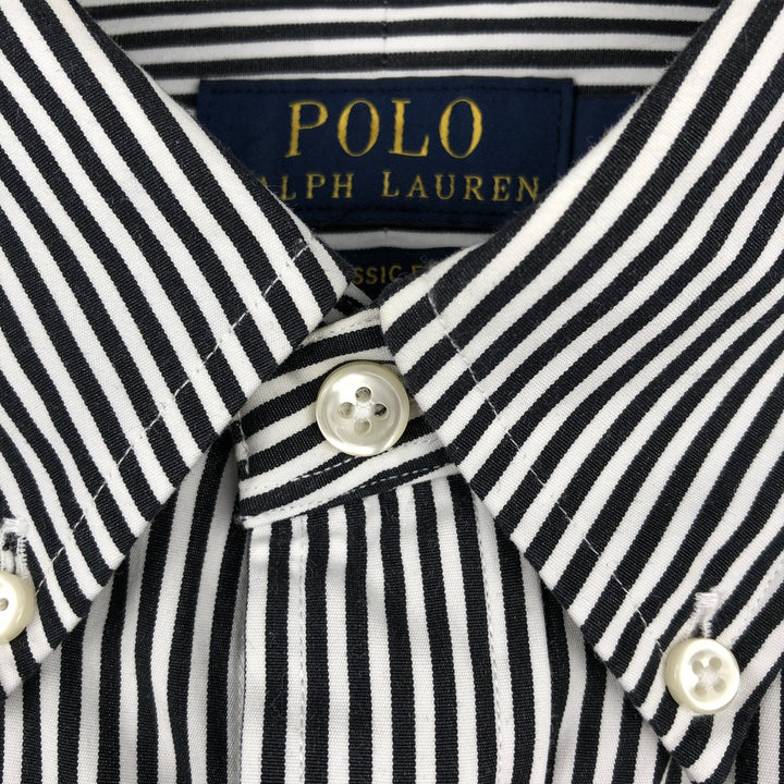 Ralph Lauren Classic Fit Long Sleeve Button Down Striped Shirt, Men's Size L cotton white type Vintage Second Hand