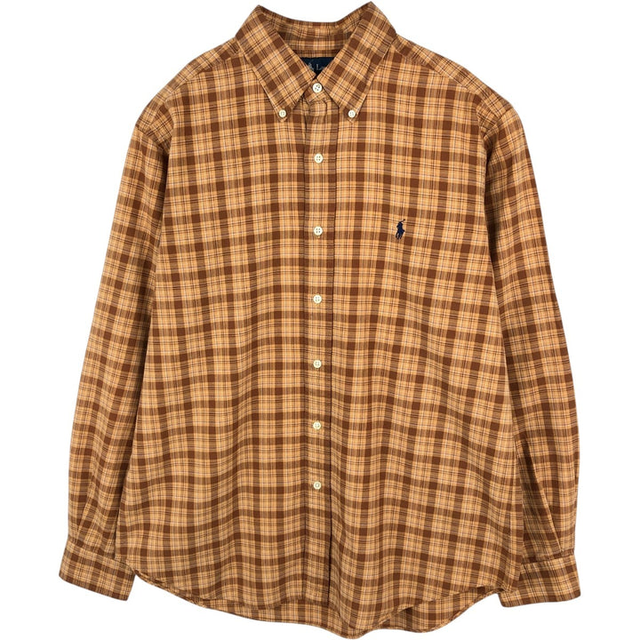 Ralph Lauren Classic Fit Long Sleeve Button Down Check Shirt, Men's Size L cotton Copper Vintage Second Hand