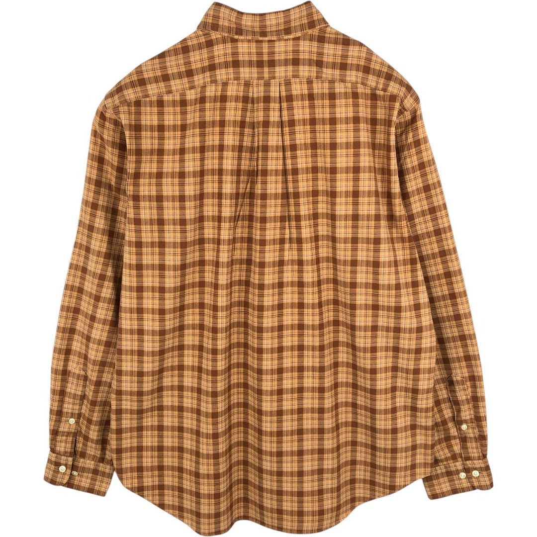 Ralph Lauren Classic Fit Long Sleeve Button Down Check Shirt, Men's Size L cotton Copper Vintage Second Hand