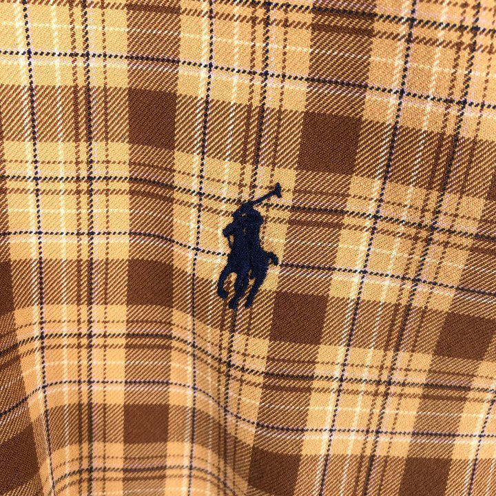 Ralph Lauren Classic Fit Long Sleeve Button Down Check Shirt, Men's Size L cotton Copper Vintage Second Hand