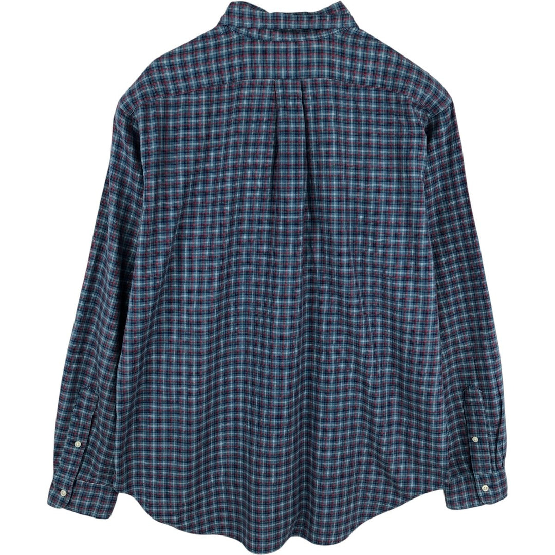 Ralph Lauren Classic Fit Long Sleeve Button Down Check Shirt, Men's Size L cotton Blue type light blue Vintage Second Hand