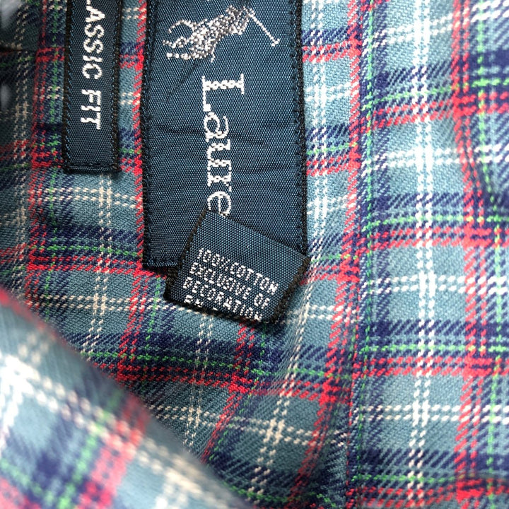 Ralph Lauren Classic Fit Long Sleeve Button Down Check Shirt, Men's Size L cotton Blue type light blue Vintage Second Hand