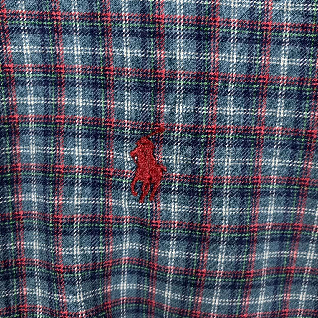 Ralph Lauren Classic Fit Long Sleeve Button Down Check Shirt, Men's Size L cotton Blue type light blue Vintage Second Hand
