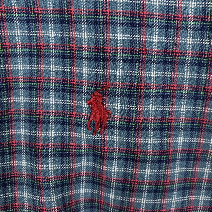 Ralph Lauren Classic Fit Long Sleeve Button Down Check Shirt, Men's Size L cotton Blue type light blue Vintage Second Hand